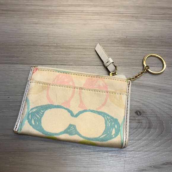 Coach Mini Coin Purse Key Fob Logo Print, Colorful Logo Scribble,  4.5" x 3" - Picture 1 of 7